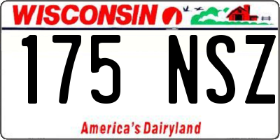 WI license plate 175NSZ