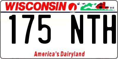 WI license plate 175NTH