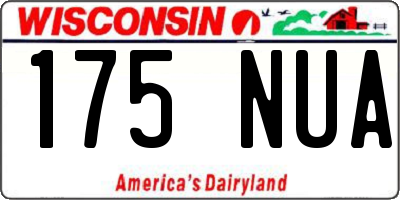 WI license plate 175NUA