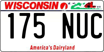 WI license plate 175NUC