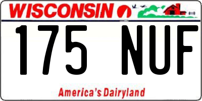 WI license plate 175NUF