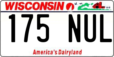 WI license plate 175NUL