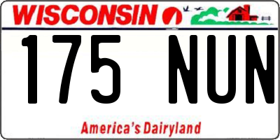WI license plate 175NUN