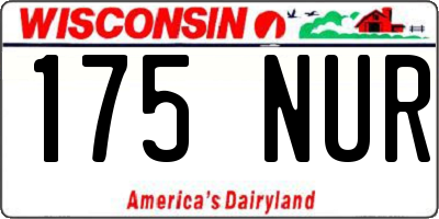WI license plate 175NUR