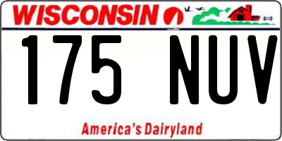 WI license plate 175NUV