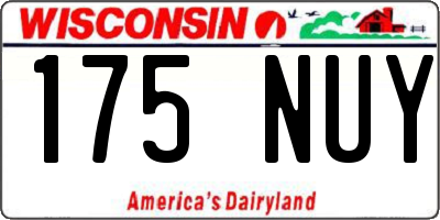 WI license plate 175NUY