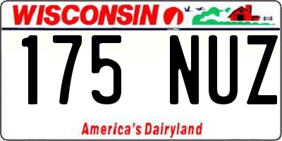 WI license plate 175NUZ