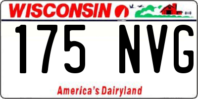 WI license plate 175NVG