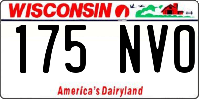 WI license plate 175NVO