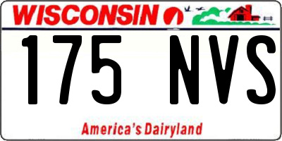 WI license plate 175NVS
