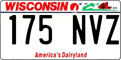 WI license plate 175NVZ
