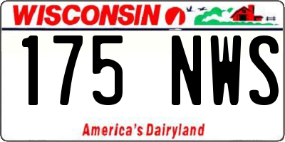 WI license plate 175NWS