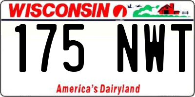 WI license plate 175NWT