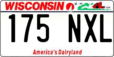 WI license plate 175NXL