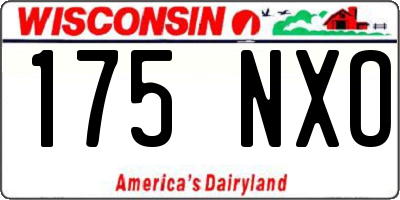 WI license plate 175NXO
