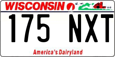 WI license plate 175NXT