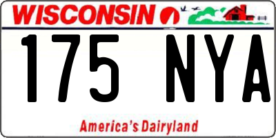 WI license plate 175NYA