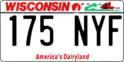 WI license plate 175NYF