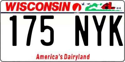 WI license plate 175NYK