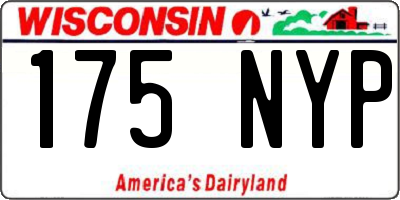 WI license plate 175NYP