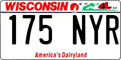 WI license plate 175NYR
