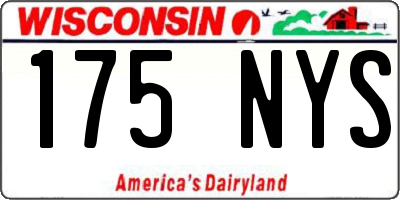 WI license plate 175NYS