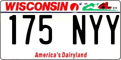 WI license plate 175NYY