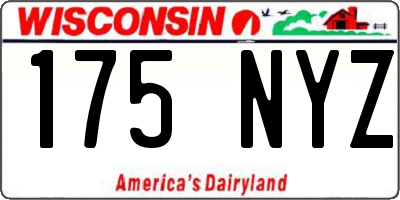 WI license plate 175NYZ