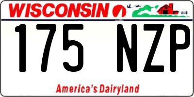 WI license plate 175NZP