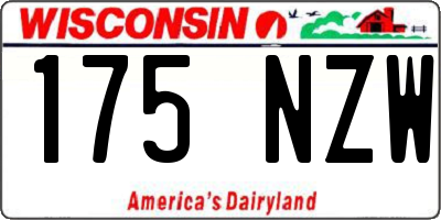 WI license plate 175NZW