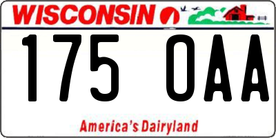 WI license plate 175OAA