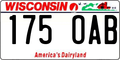 WI license plate 175OAB