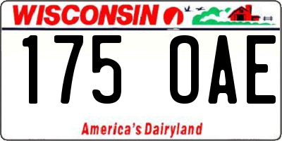 WI license plate 175OAE