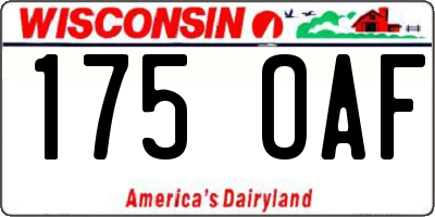 WI license plate 175OAF