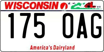 WI license plate 175OAG