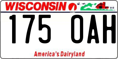 WI license plate 175OAH