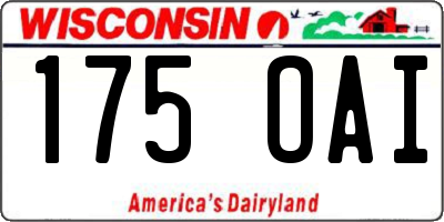 WI license plate 175OAI