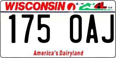 WI license plate 175OAJ