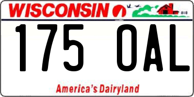 WI license plate 175OAL