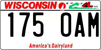WI license plate 175OAM