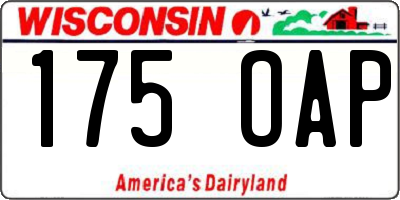 WI license plate 175OAP