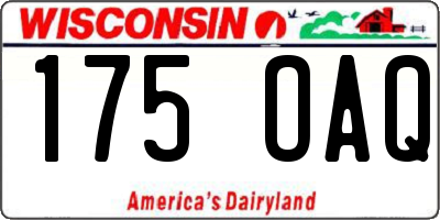 WI license plate 175OAQ
