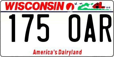 WI license plate 175OAR
