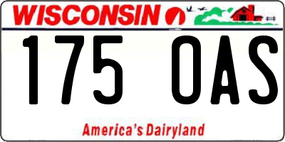 WI license plate 175OAS