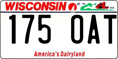 WI license plate 175OAT
