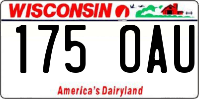 WI license plate 175OAU
