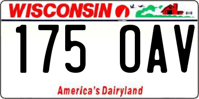 WI license plate 175OAV