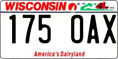 WI license plate 175OAX