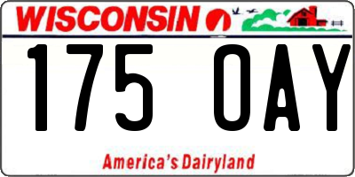 WI license plate 175OAY