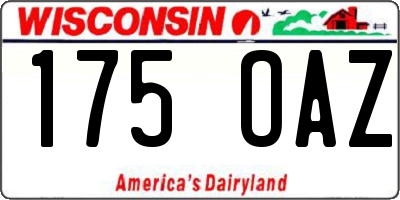 WI license plate 175OAZ